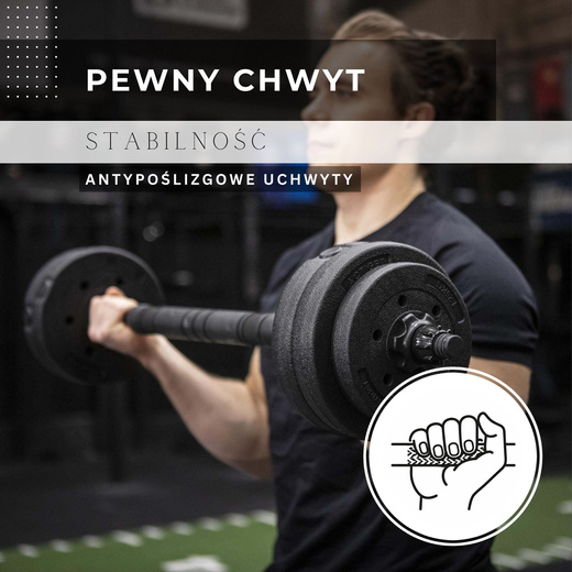 Hantle 2x20 kg do ćwiczeń regulowane 40 kg zestaw obciążeń gryf do treningu siłowego