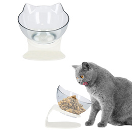 Miska dla psa i kota z antypoślizgową podstawką i uszami biała