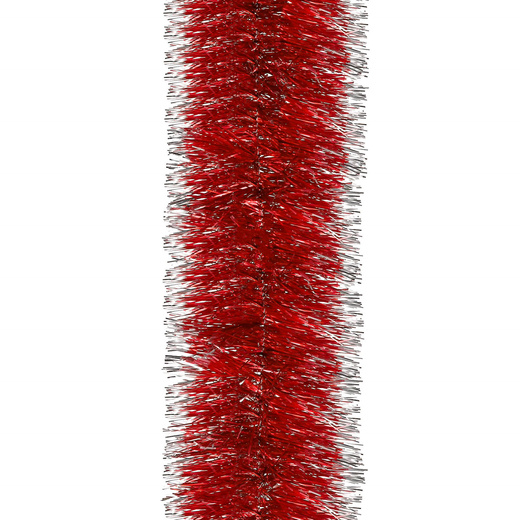 Łańcuch na choinkę 6m czerwono-srebrny, girlanda choinkowa, średnica 7cm