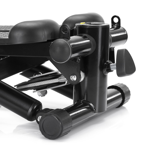 Stepper prosty do ćwiczeń z linkami i licznikiem, trening cardio, fitness czarny