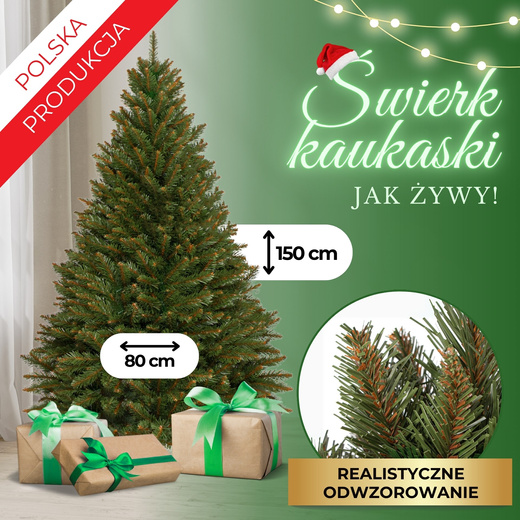 Choinka sztuczna premium 150 cm świerk kaukaski
