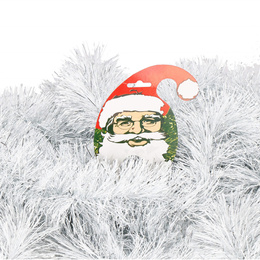 Łańcuch na choinkę 6m biało-srebrny girlanda choinkowa, średnica 10cm