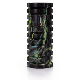 Wałek do masażu, średnio twardy, roller z wypustkami, czarny