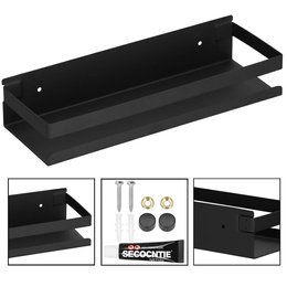 Półka łazienkowa pod prysznic 30x10 cm ze stali nierdzewnej czarna