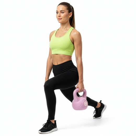 Kettlebell 10 kg odważnik, hantla do ćwiczeń ABS kula do treningu siłowego, różowa