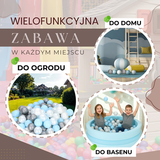 Piłki do suchego basenu kojca 100 szt. piłeczki dla dzieci wielokolorowe