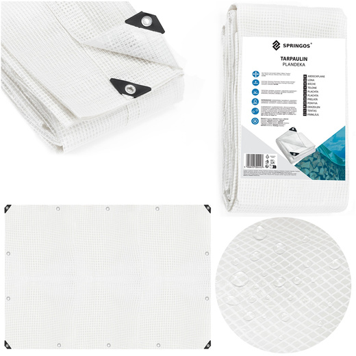 Plandeka 3x4m 100g/m2 gruba płachta ochronna biała, transparentna
