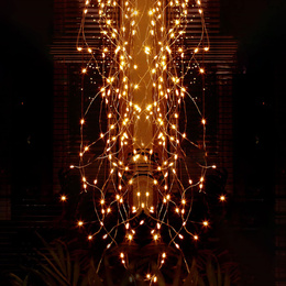 Lampki choinkowe 300 LED na prąd włosy anioła ciepły biały