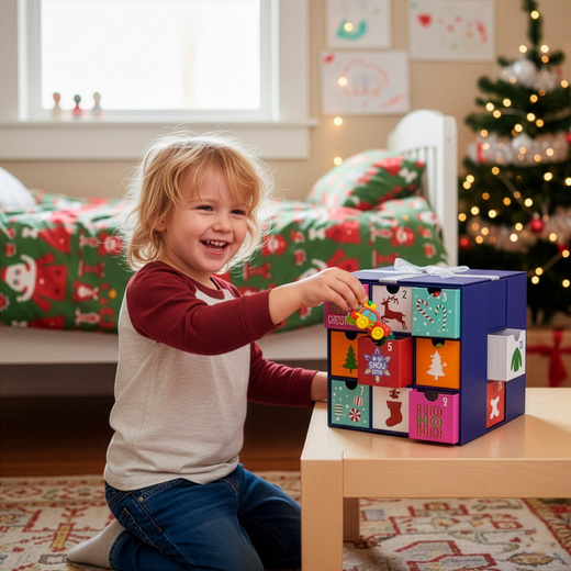 Pudełkowy kalendarz adwentowy z szufladkami 24 szt. do uzupełnienia, dekoracja świąteczna