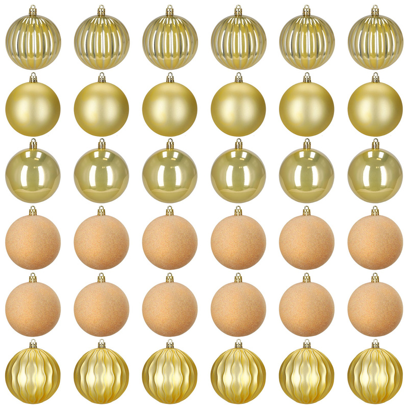 Bombki choinkowe 36 szt. zestaw dekoracje świąteczne ozdoby nietłukące złote