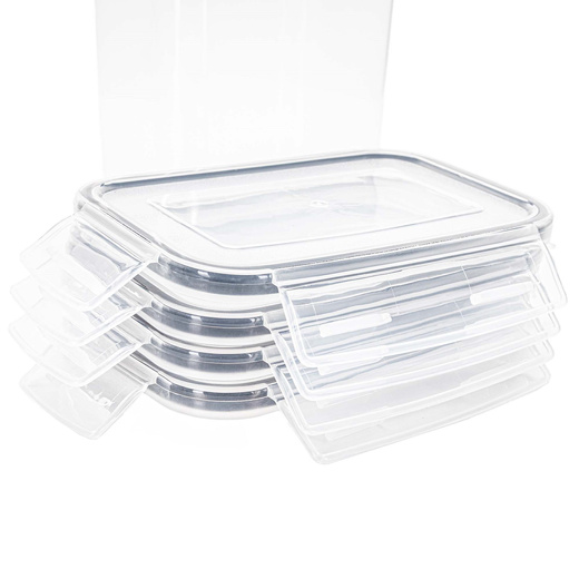 Pojemniki kuchenne do przechowywania żywności z pokrywką zestaw 24 szt. z naklejkami, przeźroczyste