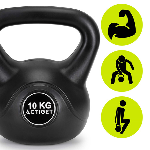 Kettlebell 10 kg odważnik, hantla do ćwiczeń ABS kula do treningu siłowego, czarny