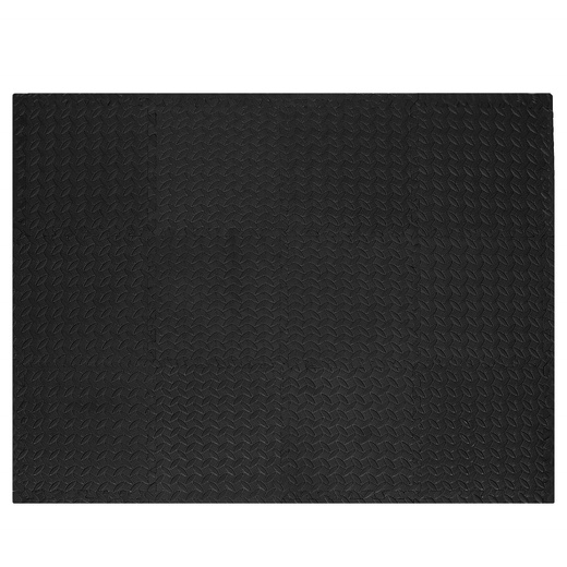 Mata piankowa 90x118 cm do ćwiczeń czarne puzzle pod sprzęt pianka EVA