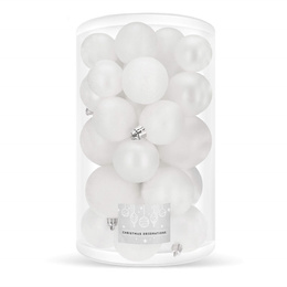 Bombki choinkowe 30 szt. ozdoby świąteczne biały