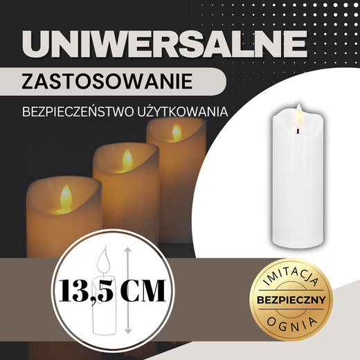 Świeczki elektryczne LED 10 szt. 13,5 cm z ruchomym płomieniem wkłady do znicza na baterie