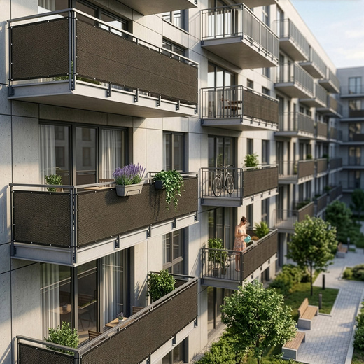 Osłona balkonowa, maskująca 100x500 cm mata na balkon zacieniająca 95% brązowa