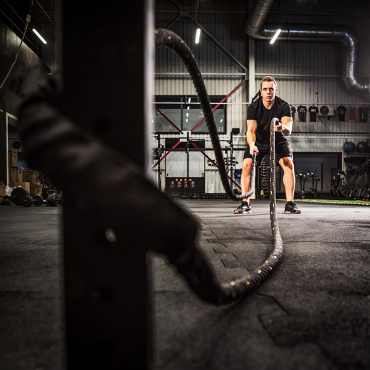 Lina treningowa do crossfit 9 m Battle Rope Power do ćwiczeń siłowych czarna