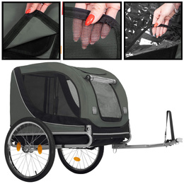 Przyczepka rowerowa dla psa, 40 kg wózek rowerowy do przewozu zwierząt, transporter 