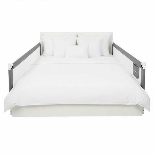 Barierka ochronna do łóżka 200 cm zabezpieczająca uniwersalna dla dzieci składana szara