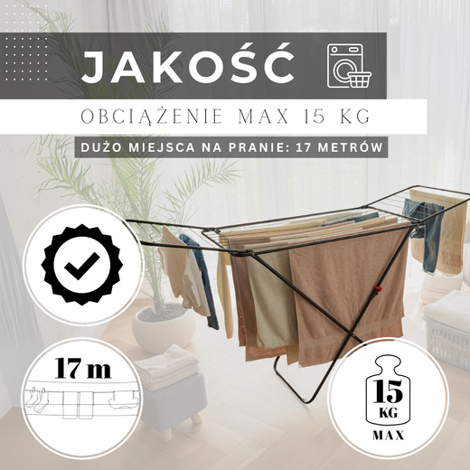 Suszarka na pranie składana teleskopowa na ubrania, bieliznę