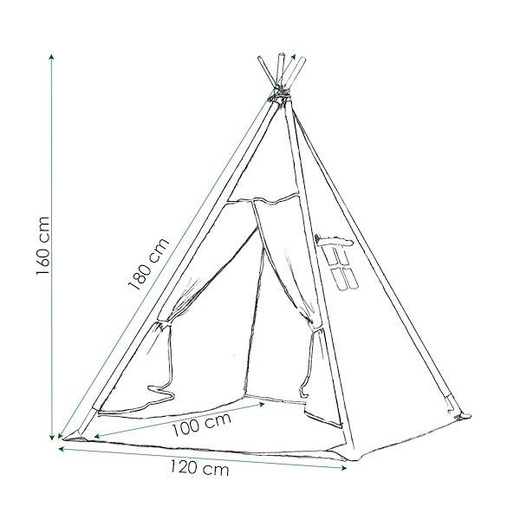 Namiot Tipi dla dzieci wigwam miętowy w kropki 