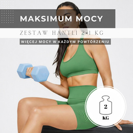 Ciężarki 2x1kg hexagonalne do ćwiczeń fitness hantle zestaw 2 szt. jasno niebieskie