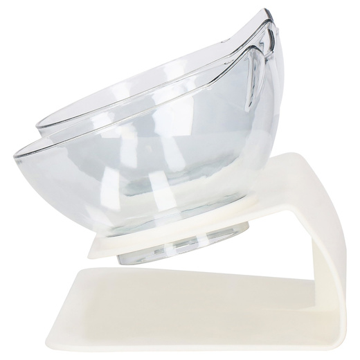 Podwójna miska dla psa i kota z podstawką antypoślizgowa przeźroczyste