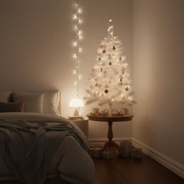 Choinka sztuczna 120 cm jodła biała nowoczesna jak żywa, ze stojakiem