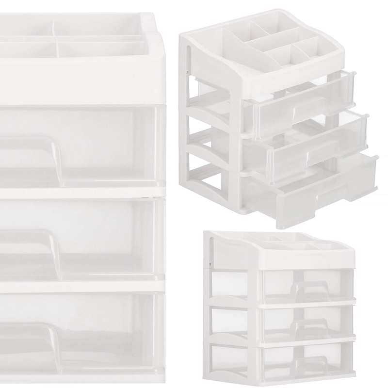 Organizer na kosmetyki 26,5x23,3x17cm mleczny pojemnik na biżuterię z przegródkami