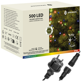 Lampki choinkowe 500 Led multikolor + flash 41,5 m oświetlenie świąteczne