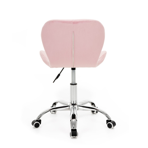 Fotel biurowy obrotowy krzesło na kółkach do nauki, pracy regulowane ergonomiczne różowe