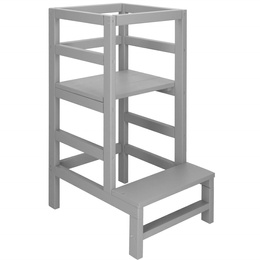 Pomocnik kuchenny 4-poziomowy kitchen helper, podest dla dzieci 90 cm szary