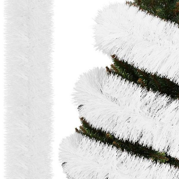 Łańcuch na choinkę 6m biały, girlanda choinkowa, średnica 15cm