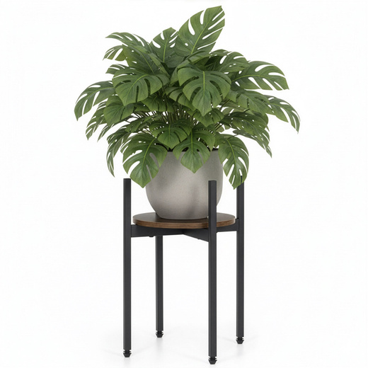 Kwietnik metalowy 42,5 cm stojak na kwiaty loft nowoczesny industrialny czarno-brązowy