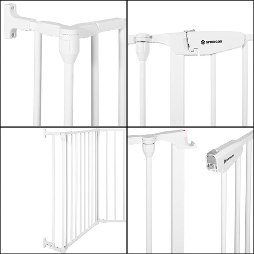 Bramka zabezpieczająca z barierkami 5 elementow 318 cm biała