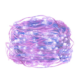 Lampki choinkowe 20 LED druciki mikro na baterie różowe niebieskie