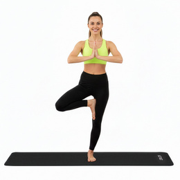 Mata do jogi, ćwiczeń fitness 183x61 cm antypoślizgowa, materac do stretchingu czarny