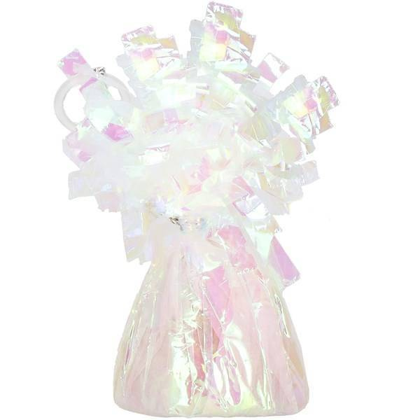 Obciążenie do balonów 130 g foliowe ciężarek biały holo