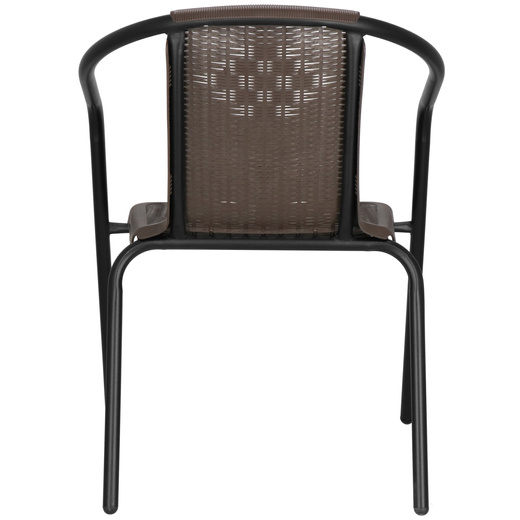 Meble ogrodowe metalowe zestaw stół 140x80 cm i 4 krzesła na taras balkon czarno-brązowe