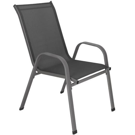 Krzesła ogrodowe 4 szt. metalowe wys. 92 cm na taras balkon 120 kg ciemnoszare