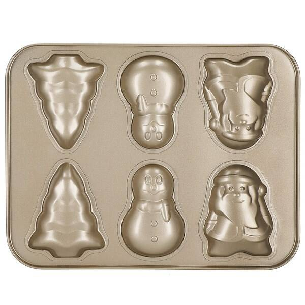 Stalowa foremka do ciastek świątecznych, 35x26 cm, na 6 pierników