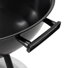 Grill węglowy, zamykany pokrywą okrągły, ruszt 41 cm przenośny, czarno-czerwony