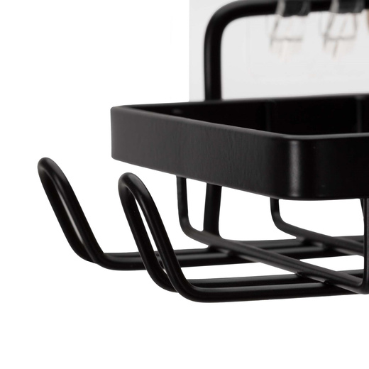 Półki łazienkowe, zestaw 5 szt. półka pod prysznic, wisząca, czarne