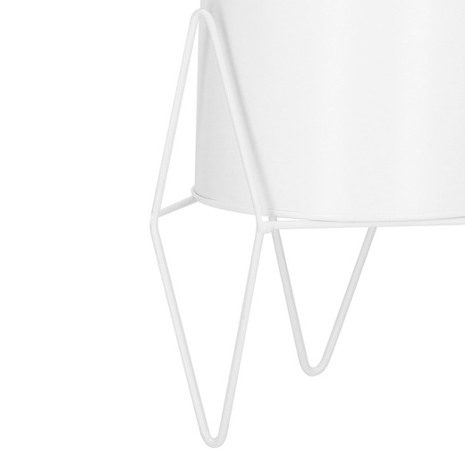 Stojący kwietnik 22 cm stojak z doniczką na kwiaty nowoczesny loft biały mat