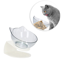 Miska dla psa i kota z antypoślizgową podstawką i uszami biała