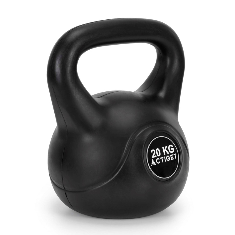 Kettlebell 20 kg odważnik, hantla do ćwiczeń ABS kula do treningu siłowego, czarny