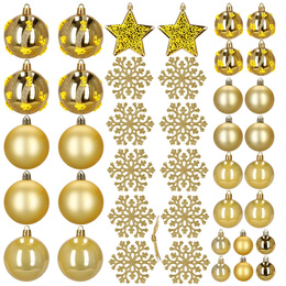 Bombki choinkowe 40 szt. zestaw dekoracji świątecznych, nietłukące, złote