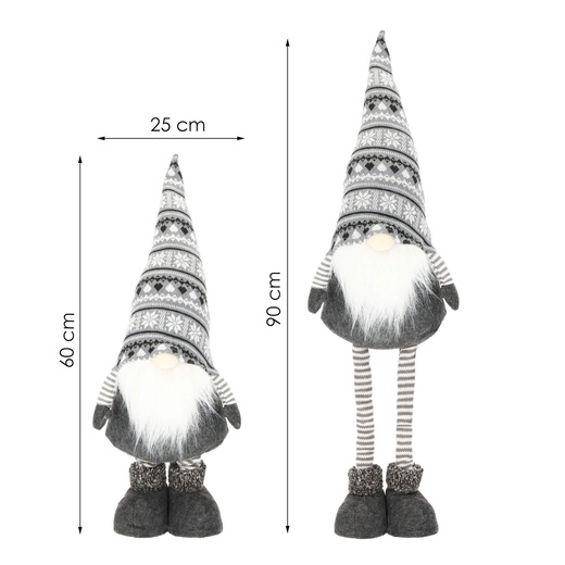 Para krasnali 120cm ozdoba świąteczna, gnom świąteczny, skrzat na teleskopowych nóżkach