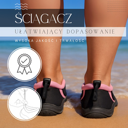 Buty do wody damskie rozm. 39 szybkoschnące buty na plażę, do pływania czarno-różowe