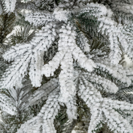 Choinka sztuczna 150 cm świerk kaukaski ośnieżony jak żywy, nowoczesny, ze stojakiem